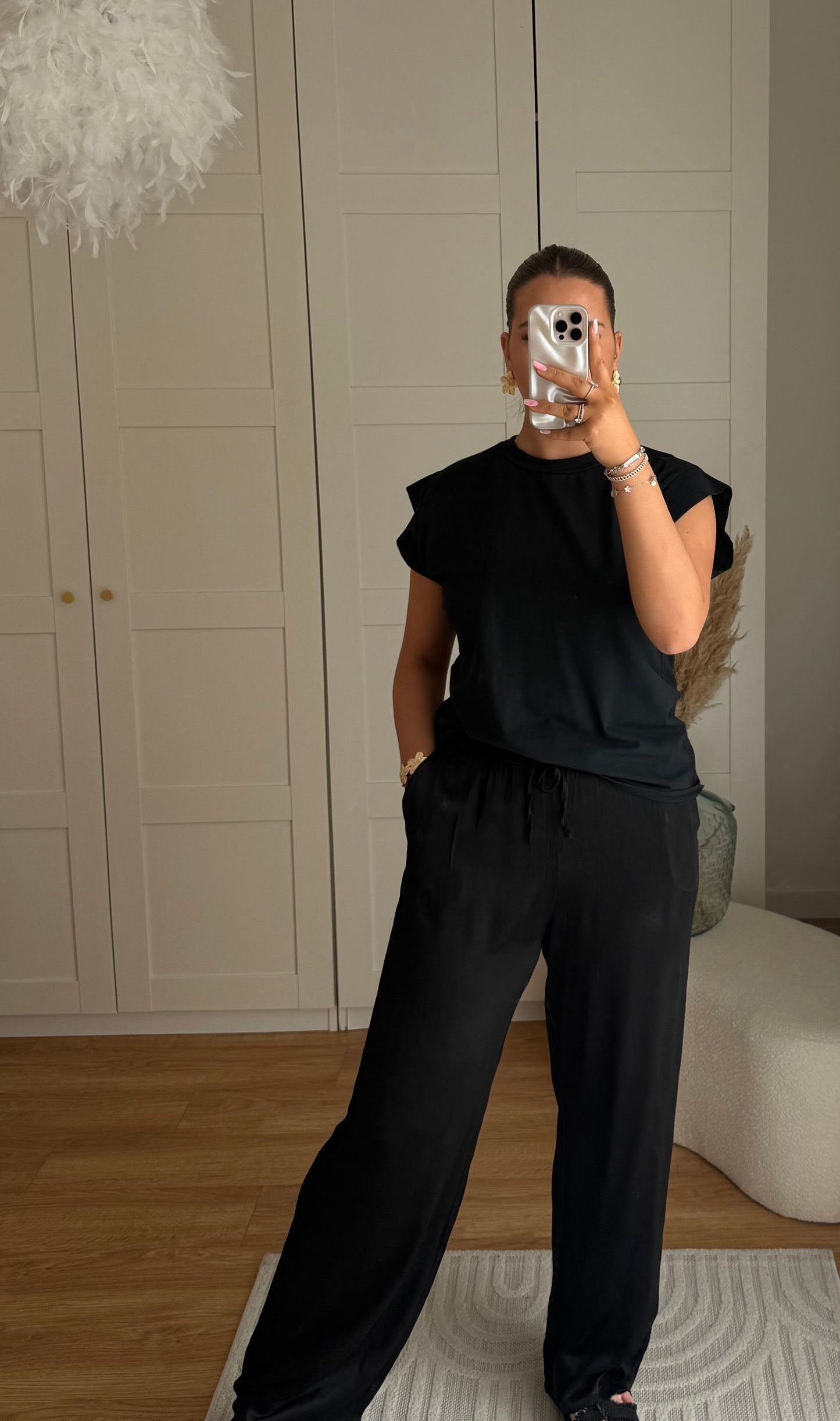 Pantalon satin - noir đź–¤