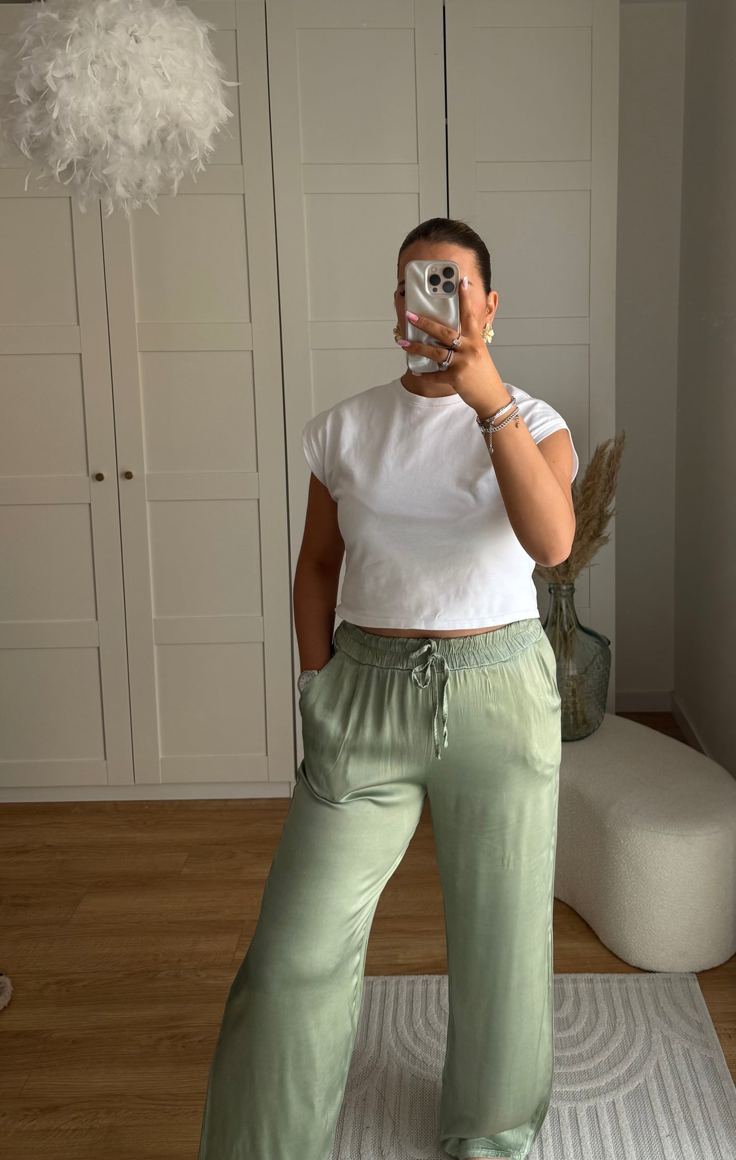 Pantalon satin - vert đź’š