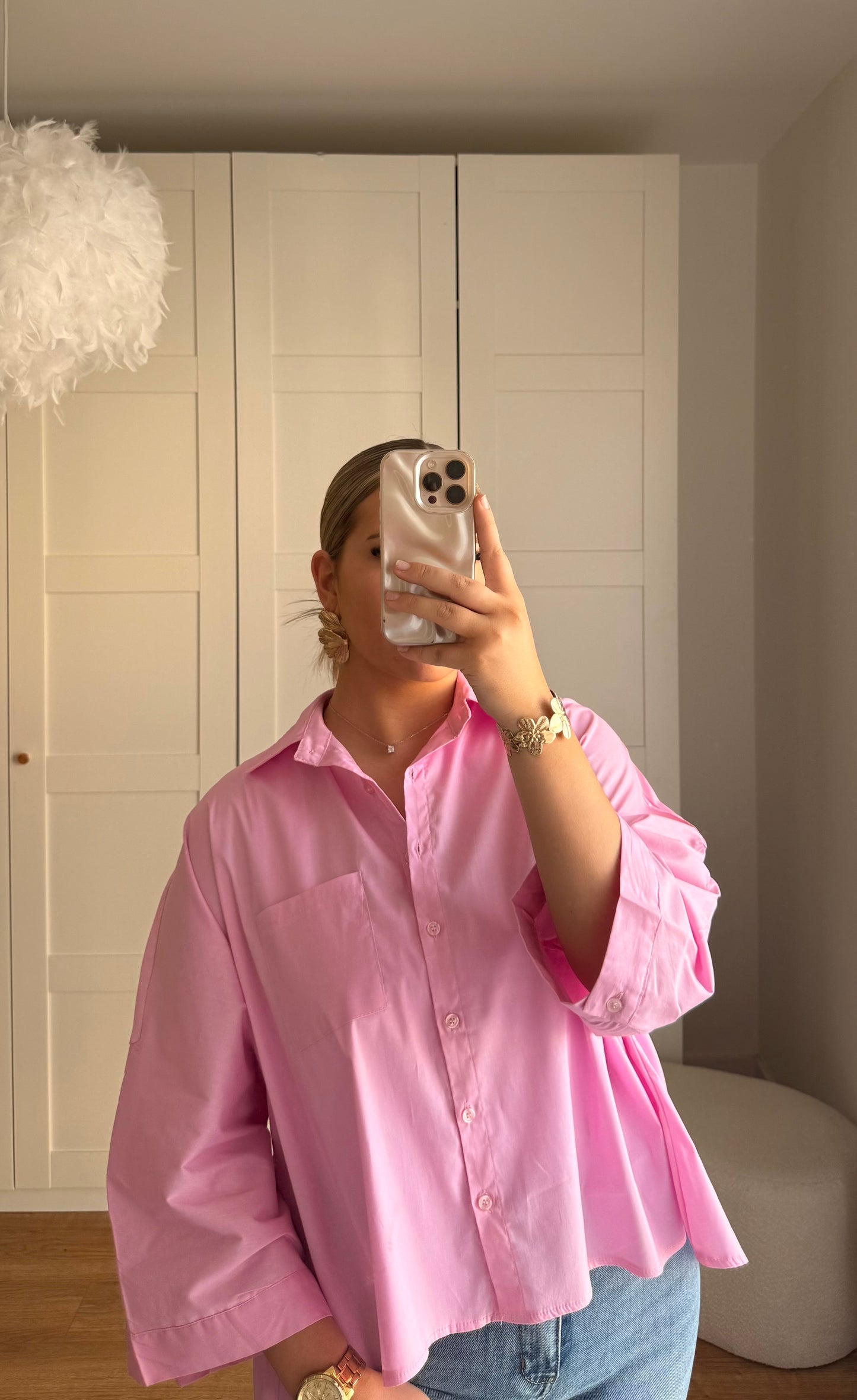 Chemise oversize rose đź©·