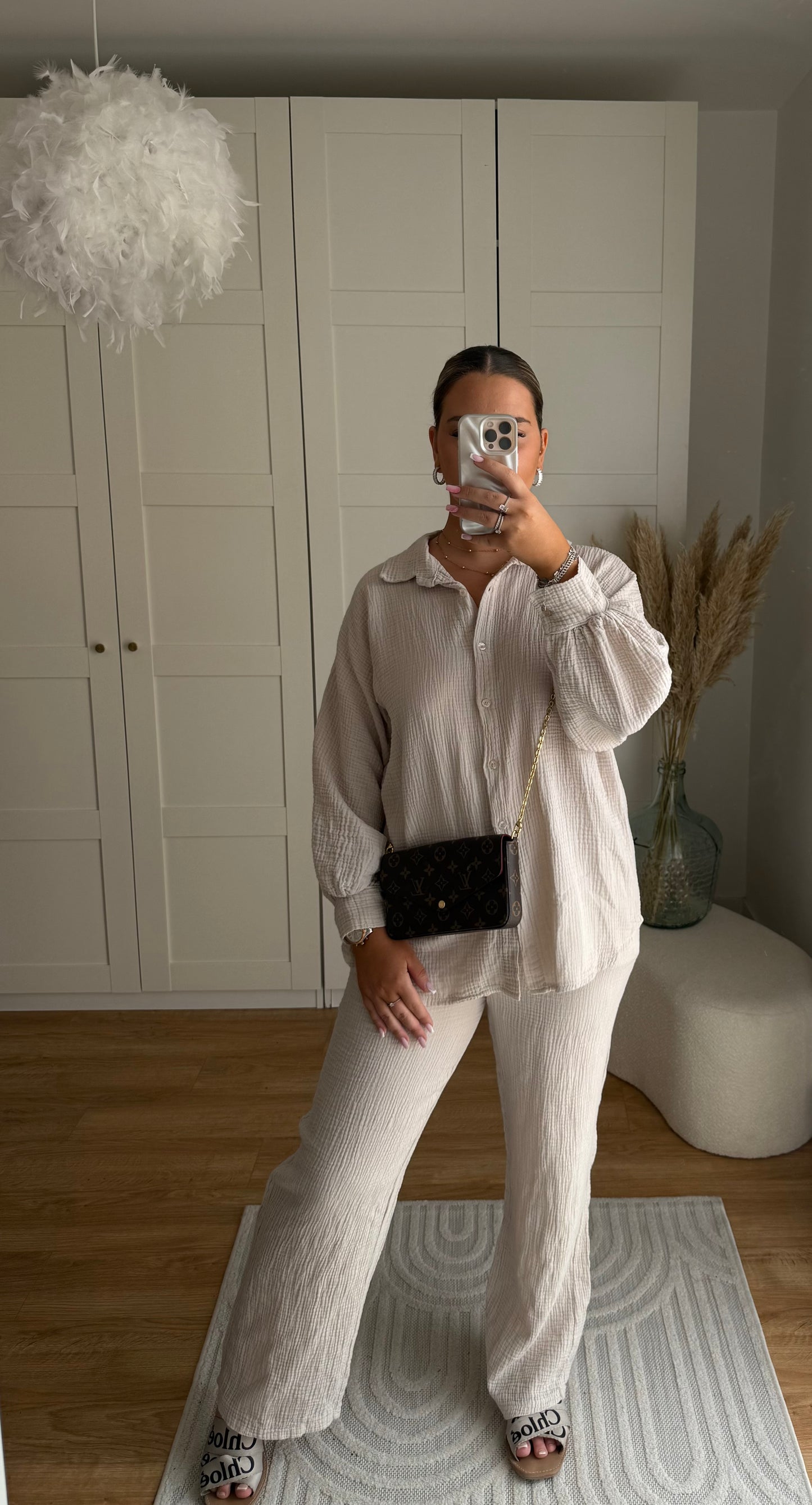 Ensemble gaz de coton - beige