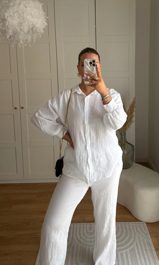 Ensemble gaz de coton - blanc 🤍