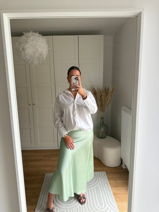 Jupe satin verte