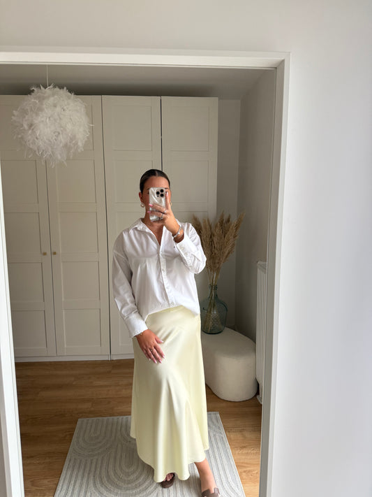 Jupe satin jaune