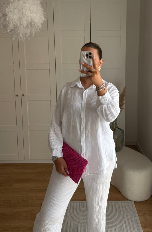 Ensemble gaz de coton - blanc 🤍