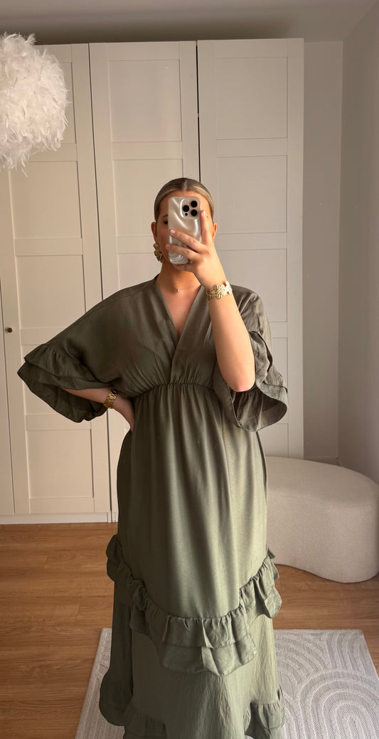 Robe évasé kaki