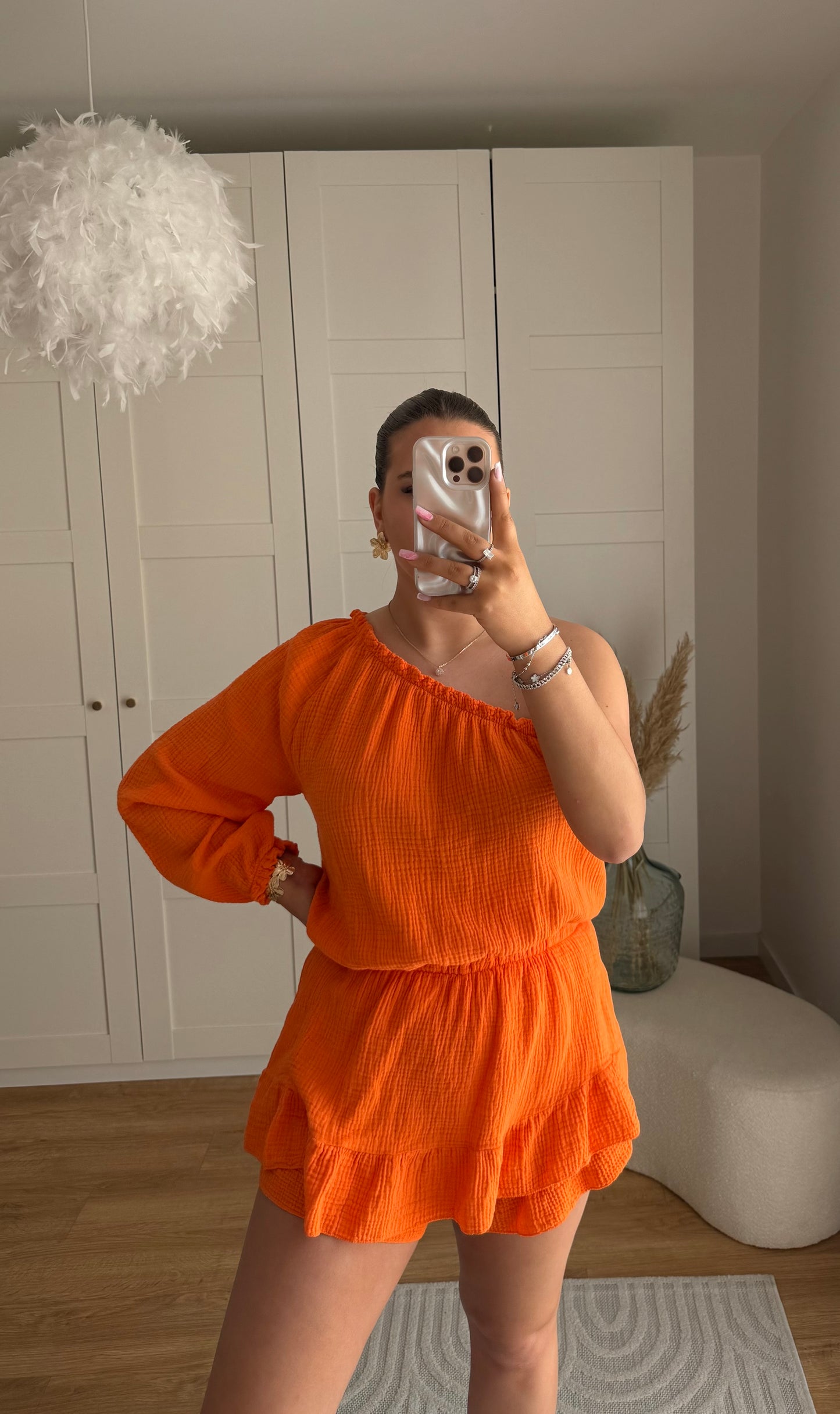 Combishort gaz de coton - orange 🧡