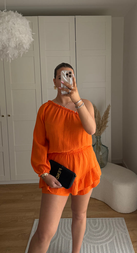 Combishort gaz de coton - orange 🧡