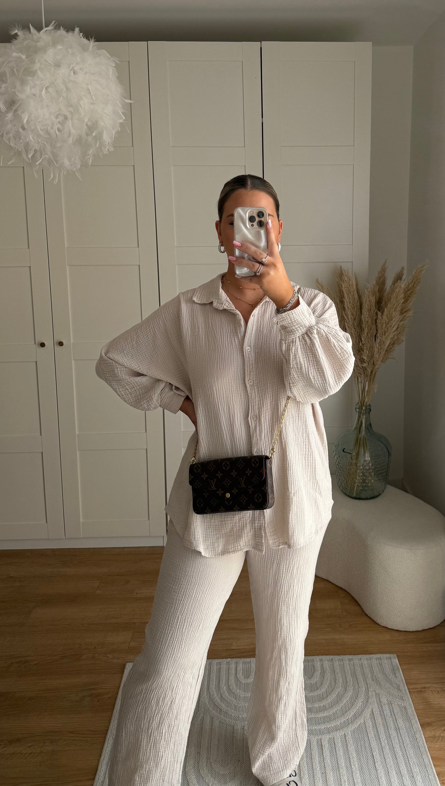 Ensemble gaz de coton - beige