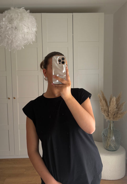 T-shirt épaulette noir