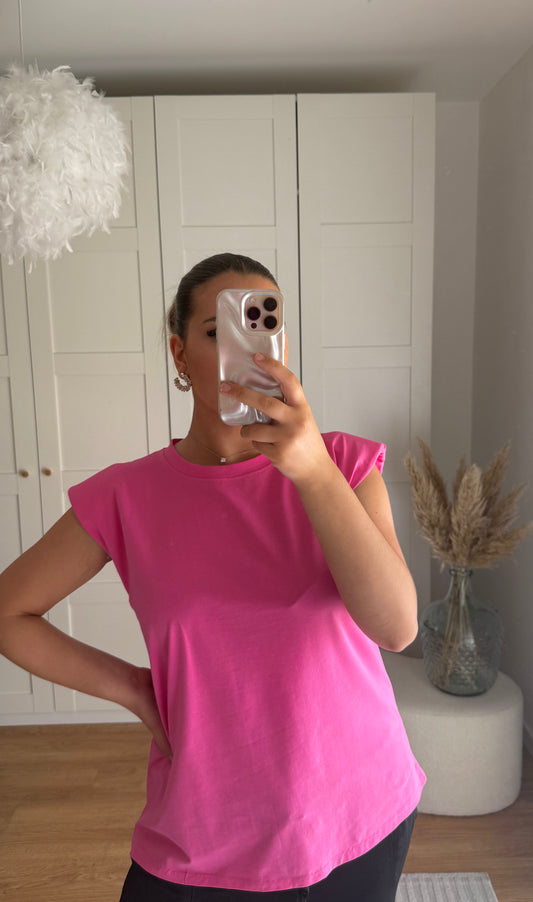 T-shirt épaulette rose