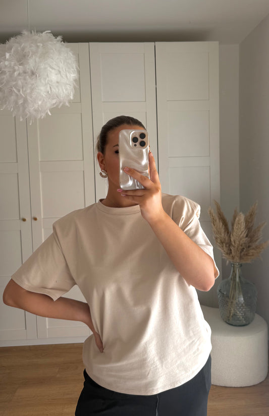 T-shirt épaulette beige