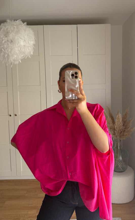 Chemise oversize rose